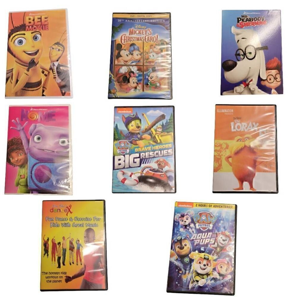 Children's DVDs Movies 8 Total and 4 NEW never opened
